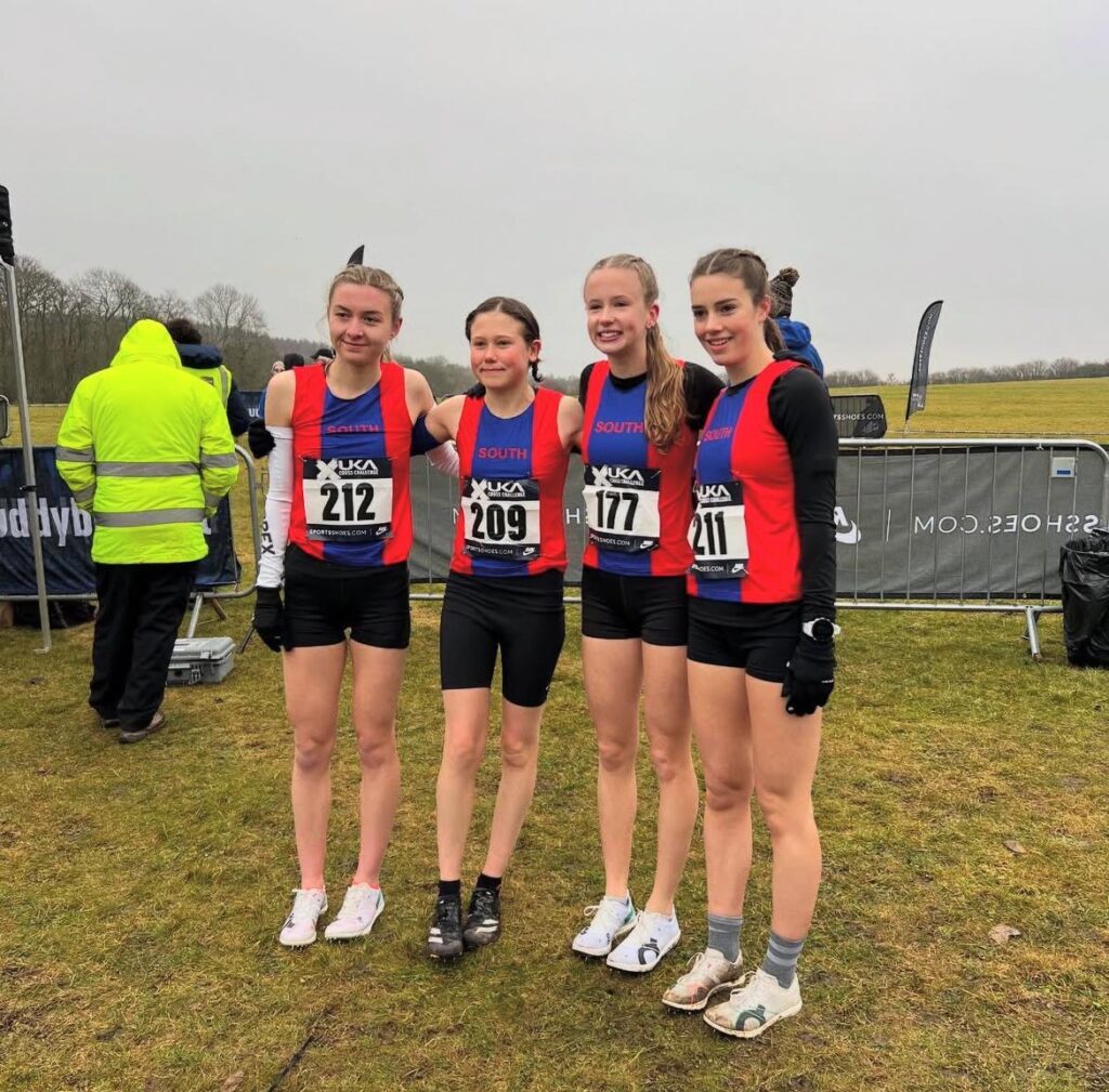Lucy Wilkinson representing SEAA at the UK Athletics Home Countries International